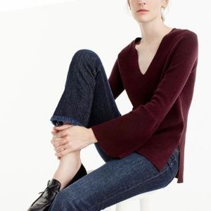 J. Crew Bell Sleeve V-Neck Sweater